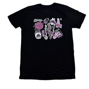 Animebae Mens Lolle Oddities Secret Garden Black Shirt New Medium